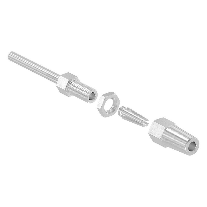 threaded terminal for self-assembly for cable Ø 3mm and M5 thread, AISI316