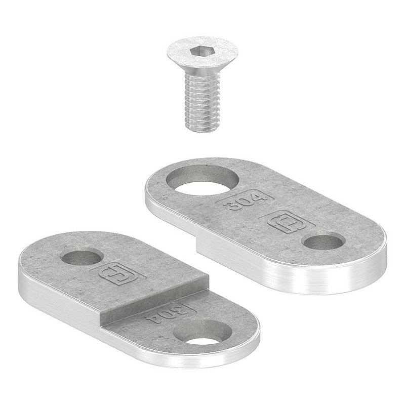 Handlaufanschlussplatte verstellbar, flach, V2A
