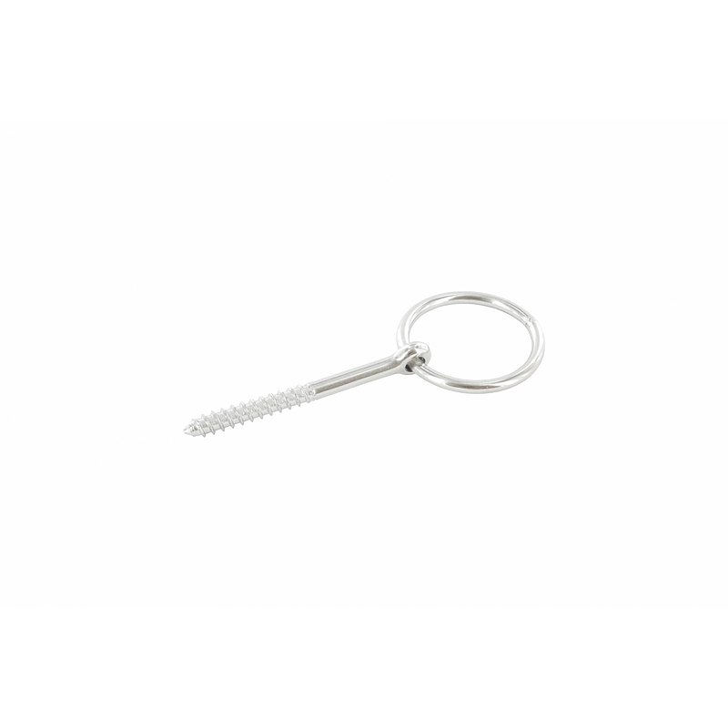 Ring with wood screw, round bar: 8mm, AISI316