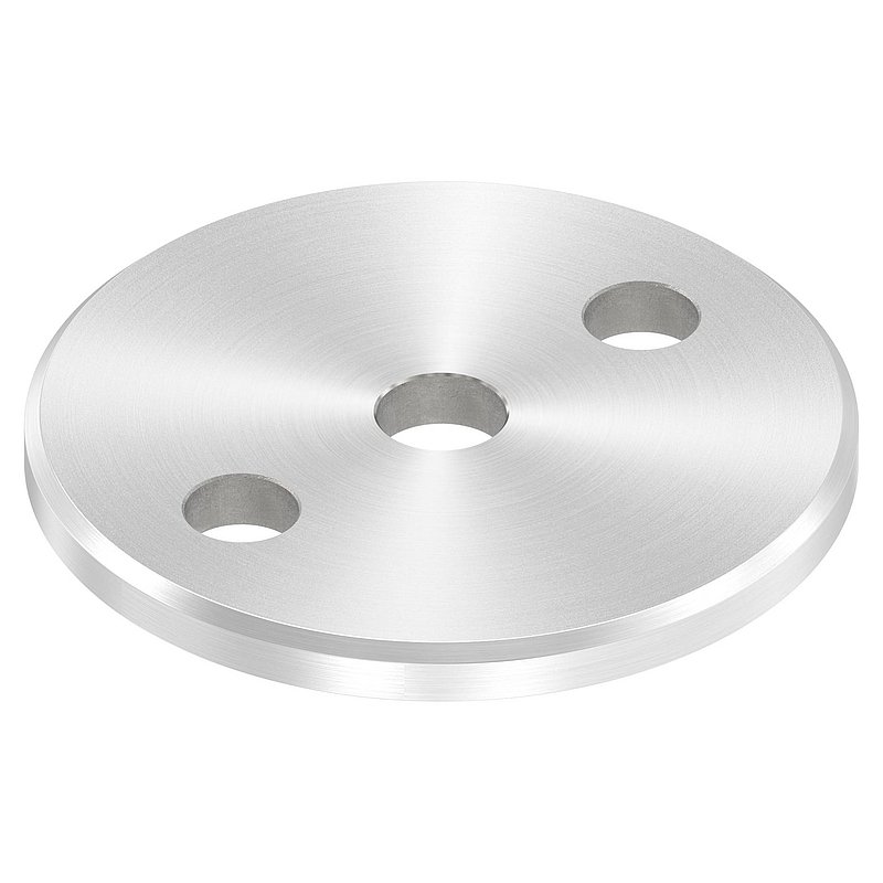Anchor plate Ø 80x6mm, with bevelled edge and chamfer, AISI304