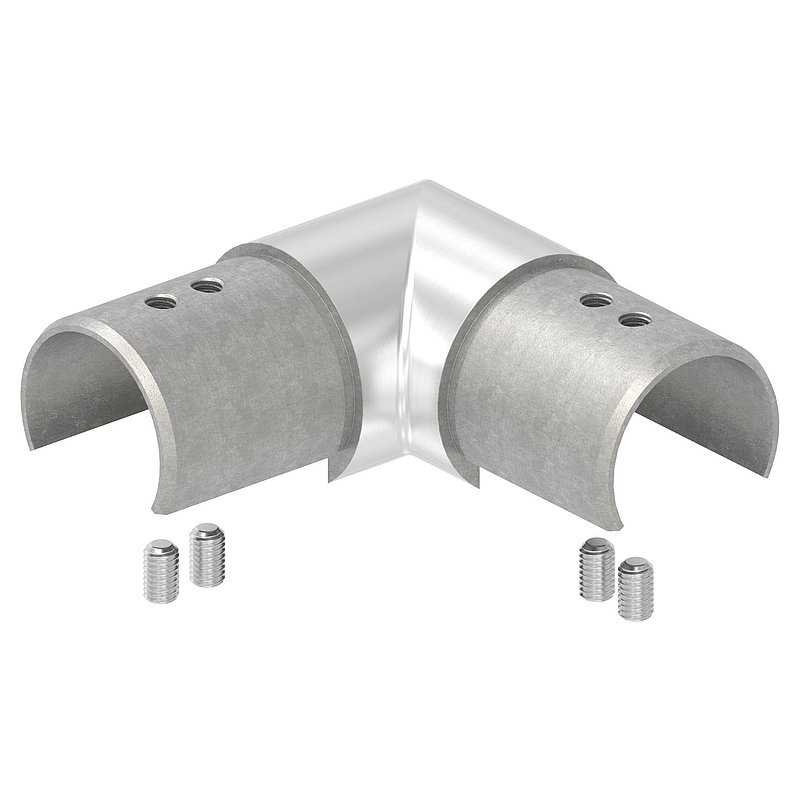 Horizontal corner bend, for 42.4mm, AISI316, gradient corner