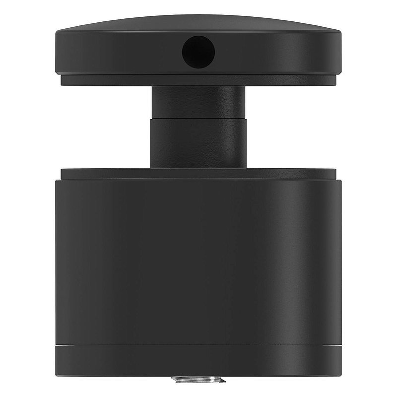 Glass point holder 52mm, flat, adjustable, AISI304, powder coated in RAL 9005 black matt