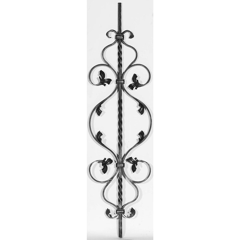 Zierstab 12x12mm, gehämmert, Barock, H: 900mm
