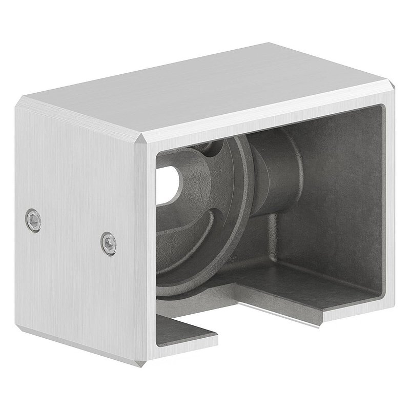 Wandbefestigung für Nutrohr 60x40mm, links, V4A