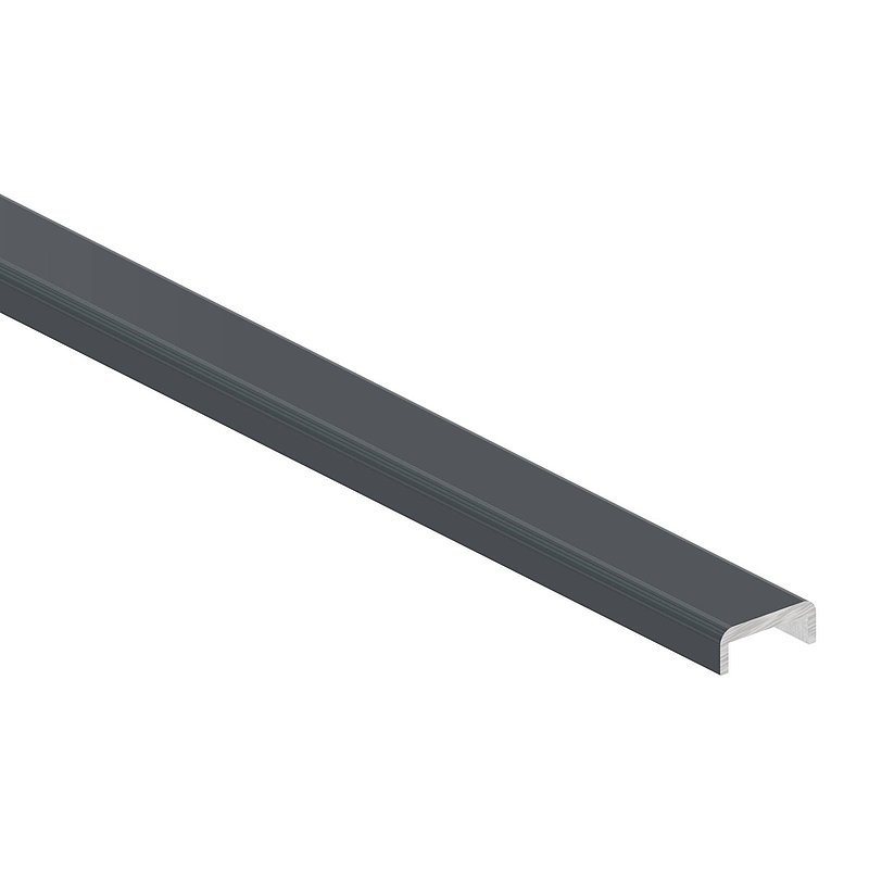 Main courante EXTRA SLIM, pour verre 10,00 - 11,52mm, L: 2000mm, aluminium RAL 7016