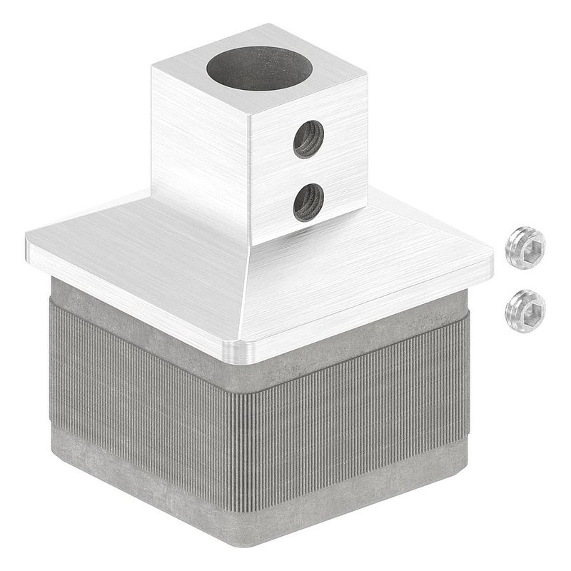 Stopfen für 40 x 40 x 2,0mm mit Bohrung 12,2mm, V2A
