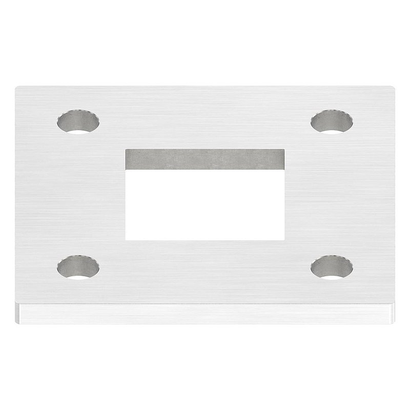 Ankerplatte, 120x120x8mm, mit Längsschliff, V2A