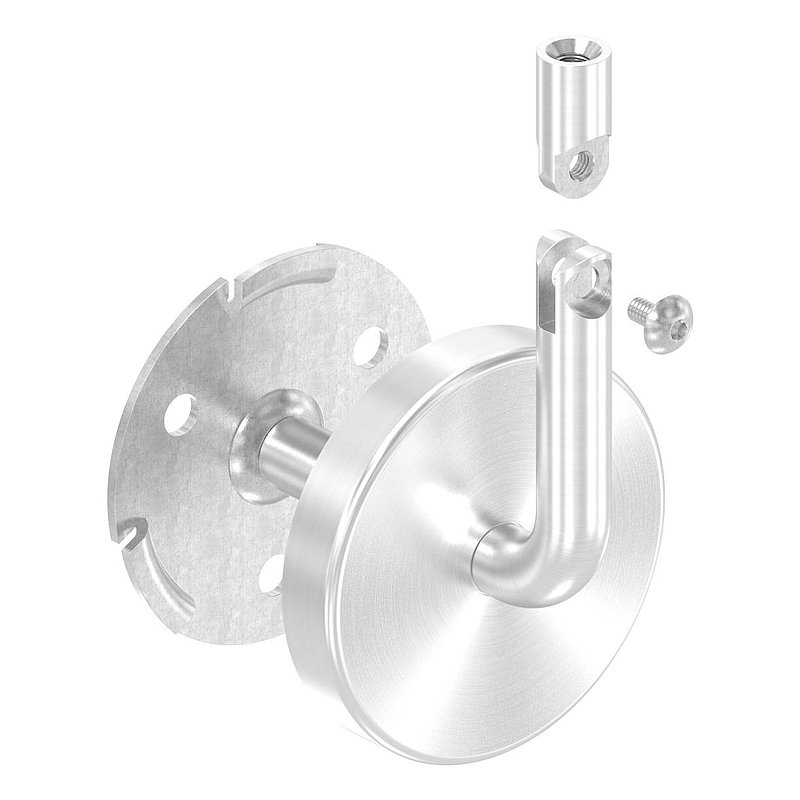 Handlaufhalter inkl. Cliprosette (Ronde und Bügel verschweißt), V2A