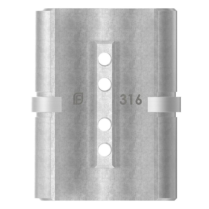 Tube connector for grooved tube 60.3x1.5mm, AISI316