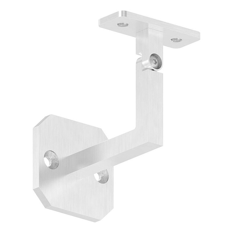 Handrail bracket, square, with straight handrail connection plate (round plate and bracket welded),