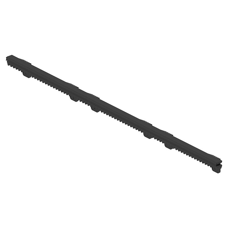 Rack 28 x 20 mm, made of reinforced nylon with steel core, length 1m, without mounting hardware