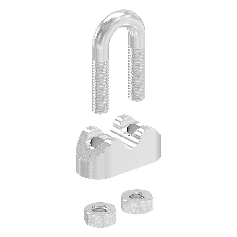 Serre-câble avec étrier pour câble 4mm, V4A