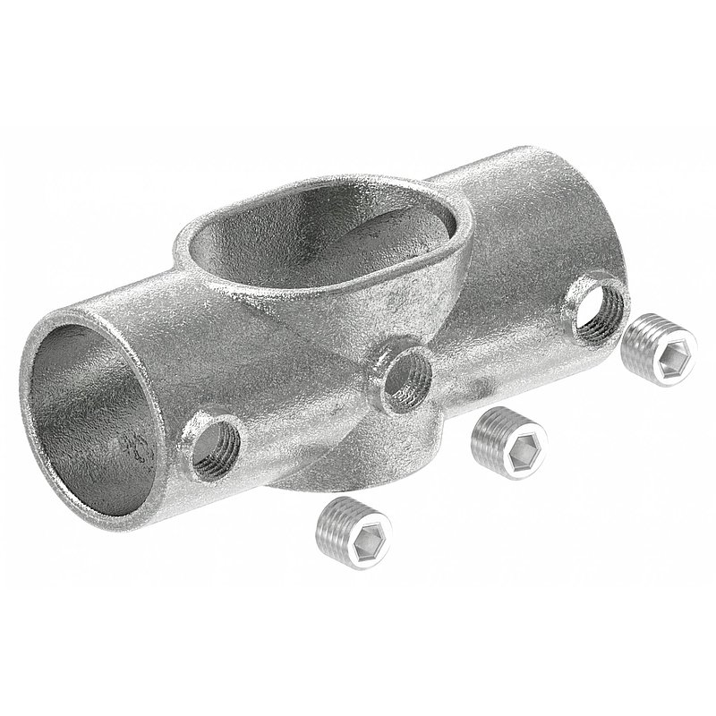 Cross piece, angled, variable, for pipe Ø 48.3 mm