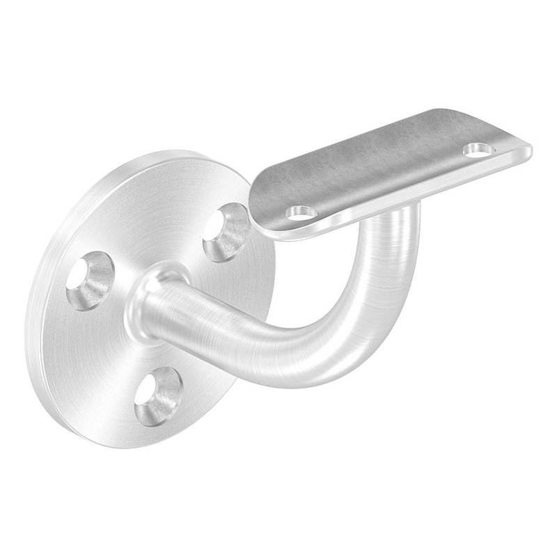 Handrail bracket with handrail connection plate 33.7mm, (round plate and bracket welded), AISI304