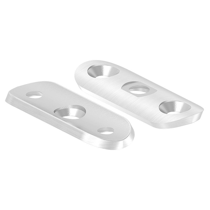 Handlaufanschlussplatte, 42,4mm, Bohrungen gesenkt, V2A