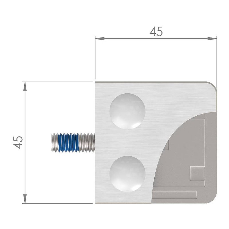 Pince à verre modèle 11, jonction: droite, V2A