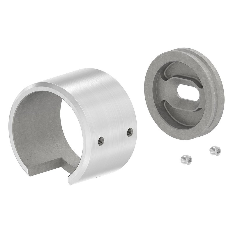 Wandbefestigung für Nutrohr 48,3mm, rechts, V4A