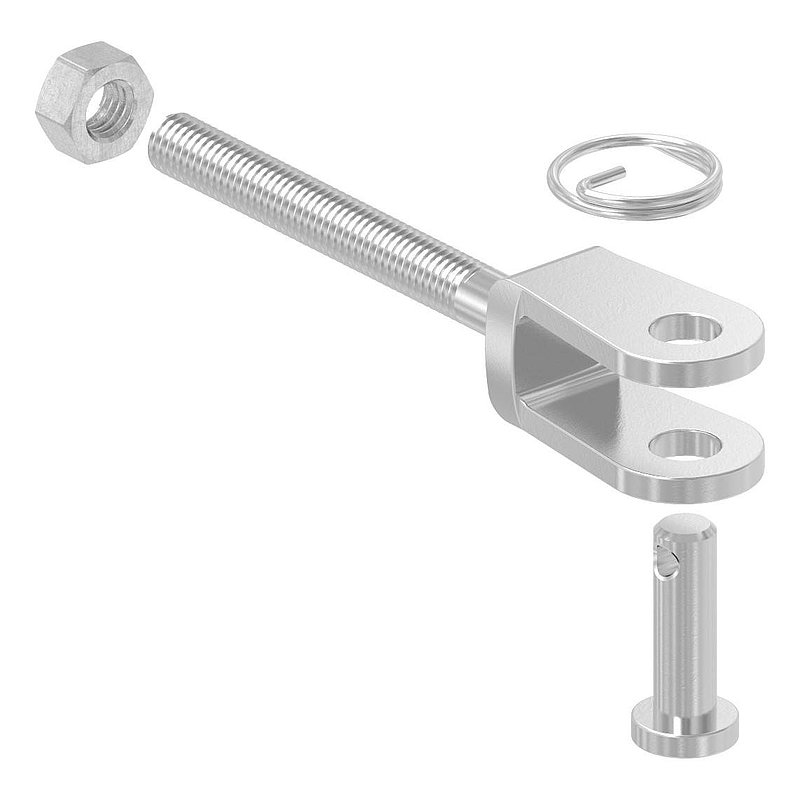 Fork terminal with external thread M5 right, AISI316
