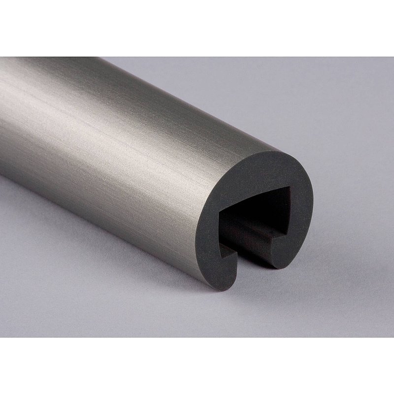 Kunststoffhandlauf Ø 40mm für 25x15mm, graualuminium