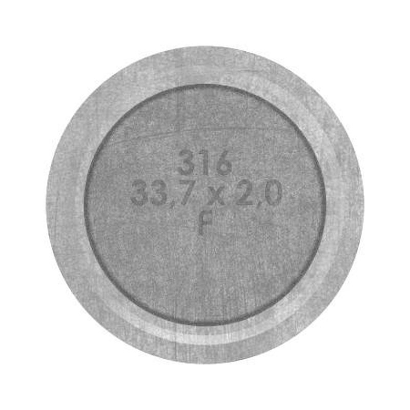 Bouchon pour extrémité de tube avec tige pour tube 33,7x2,0mm, V4A