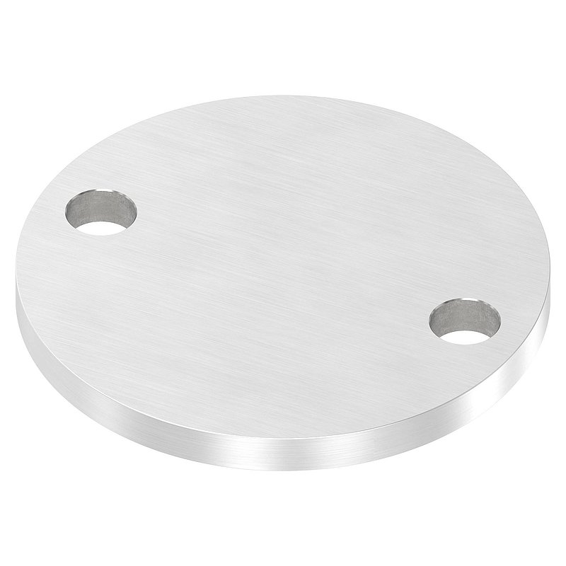 Plaque d'ancrage Ø 100x8mm, avec ponçage longitudinal, V2A