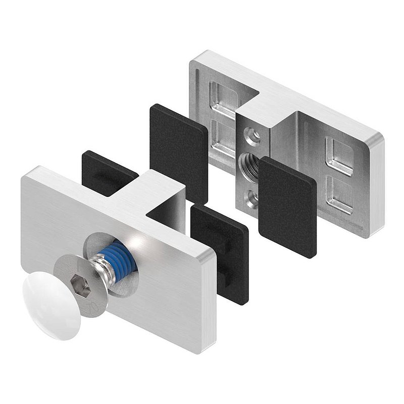 Glasausrichter für Ganzglasgeländer, für Glas 16,76 - 17,52mm