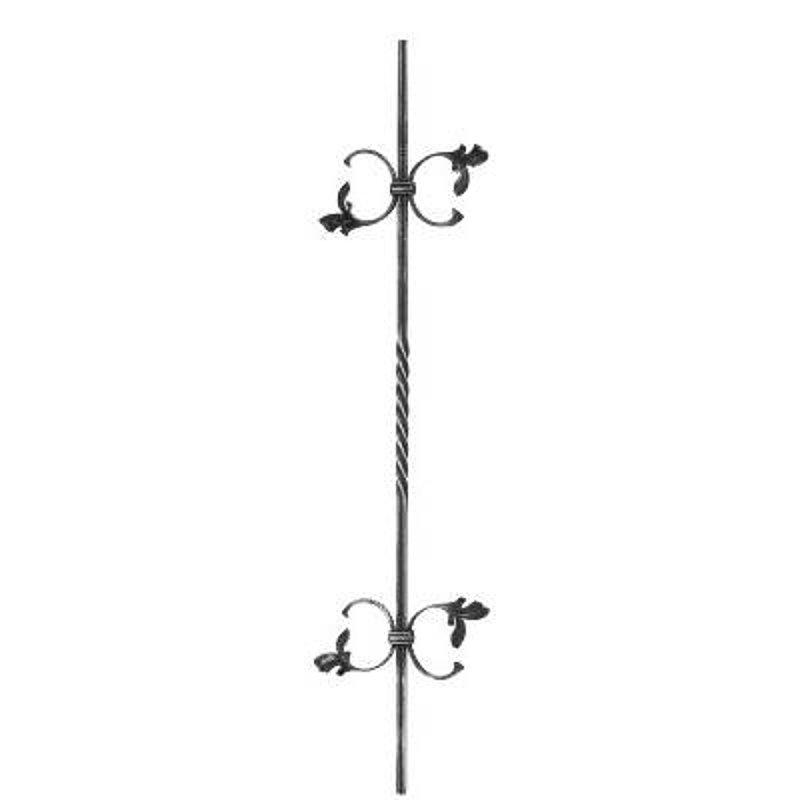 Zierstab 12x12mm, gerillt, Barock, H: 900mm