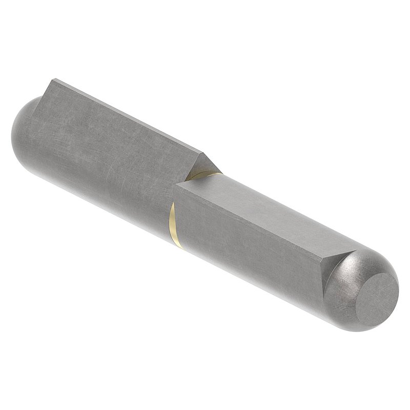 Anschweißband mit Messingring und -stift, Länge: 100mm