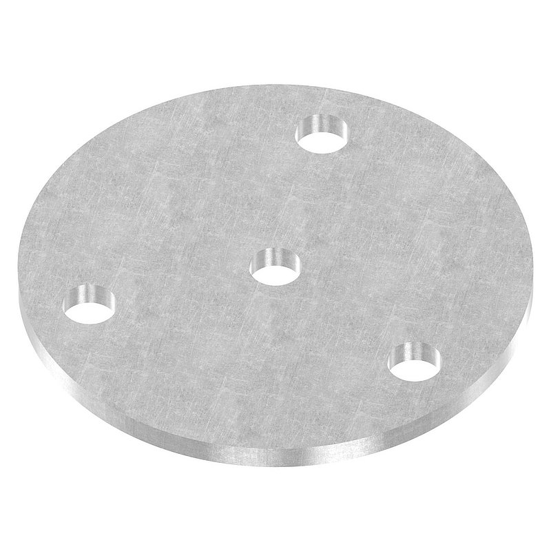Ankerplatte Ø 120 x 6mm, mit 3 Bohrungen Ø 13mm und Mittelbohrung Ø 12,5mm, Stahl roh
