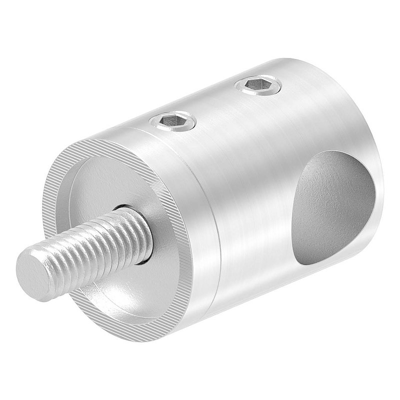 Querstabhalter für geraden Anschluss, 12,2mm Bohrung, V2A