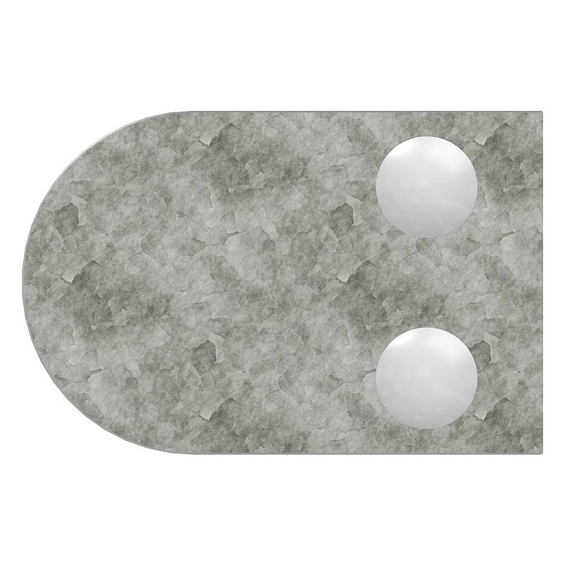 Glasklemme Mod. 33, Anschluss: 48,3mm, in Zink roh