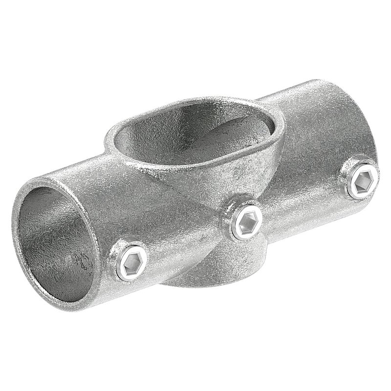 Cross piece, angled, variable, for pipe Ø 48.3 mm