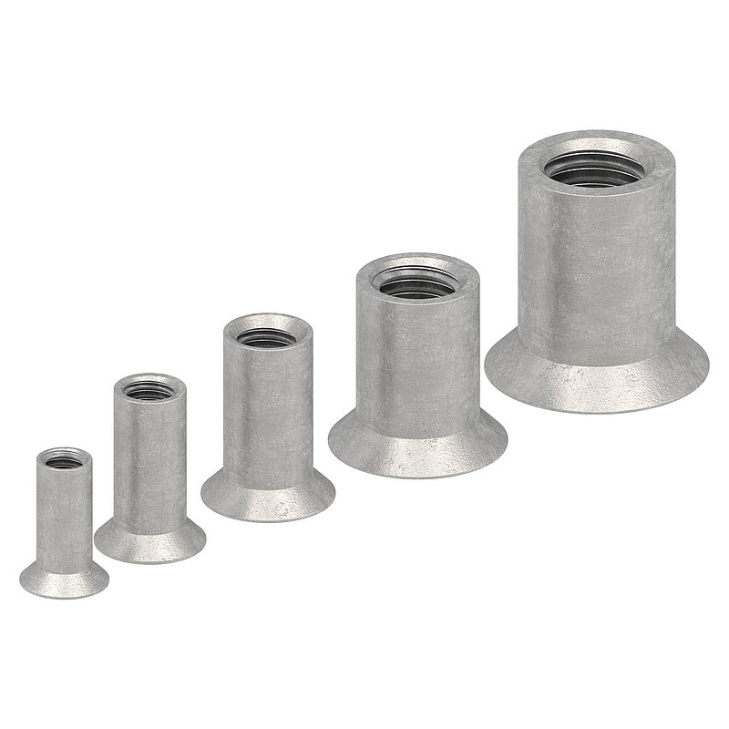 Hülsenmutter mit Senkkopf und ISK, M6x16, V2A