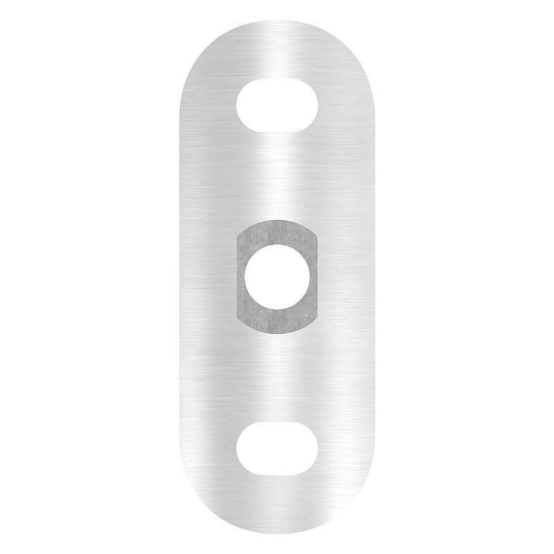 Handlaufanschlussplatte, 42,4mm mit Langlöchern, V2A