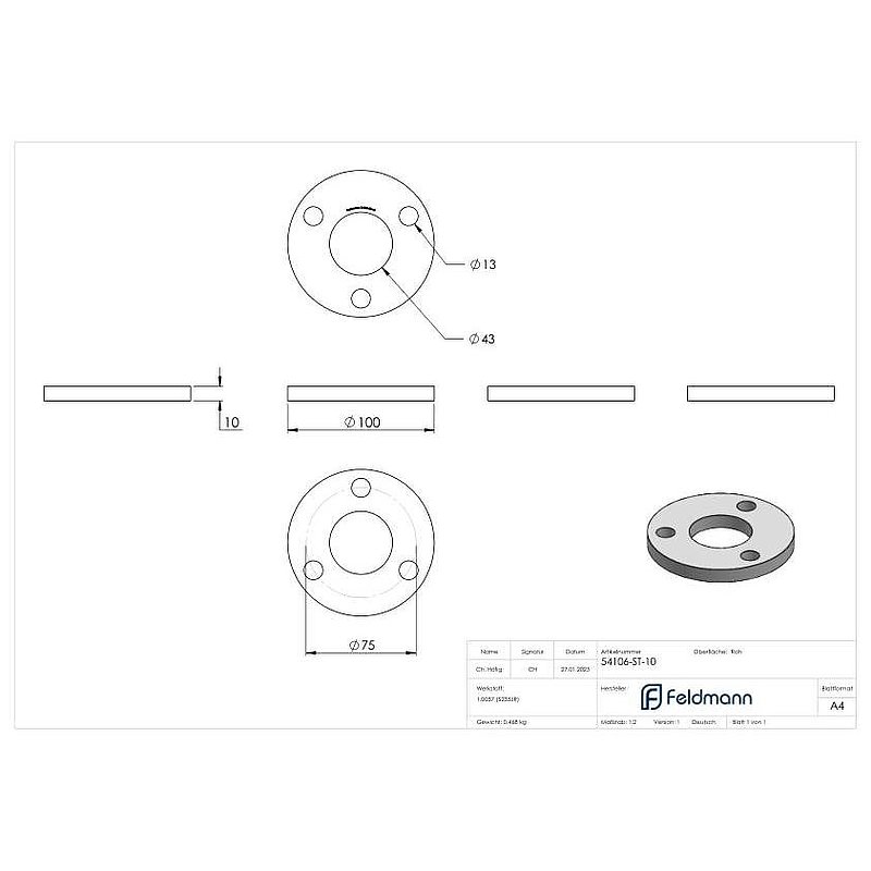 Ankerplatte 100x10mm
