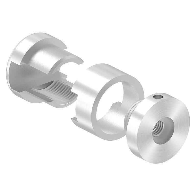 Brenk Grundhalter für Stäbe 12x12mm, ALU