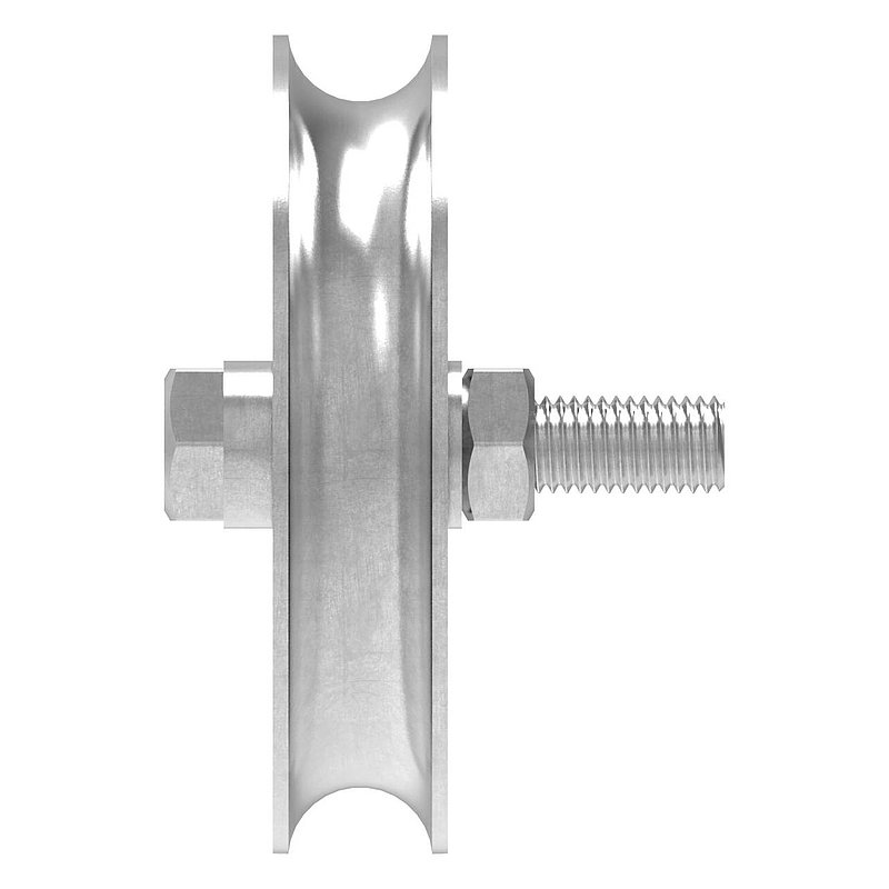 Sliding door roller with round groove