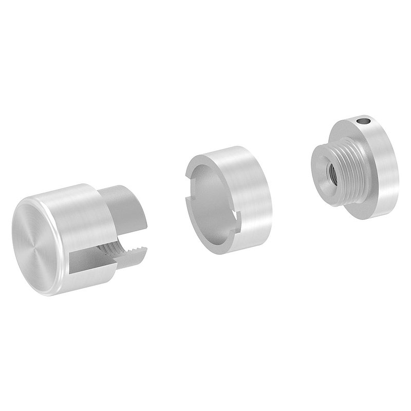 Brenk, support de base pour barreaux plats 20x6mm, ALU