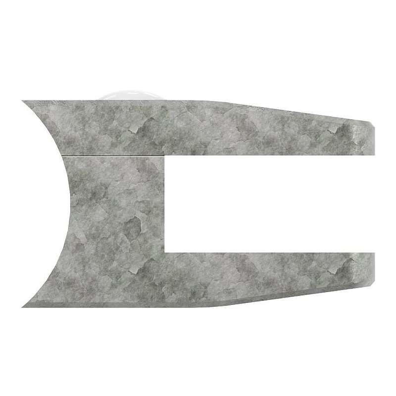 Glass terminal Mod. 35, connection: 48.3mm, raw zinc