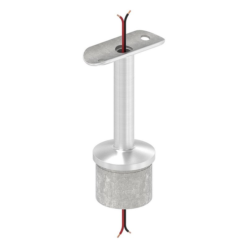 Rohrabschlussstopfen mit Stift für LED Handlauf, V4A