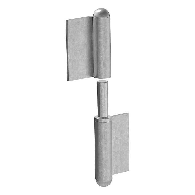 Weld-on hinge with fixed pin, right-hand version