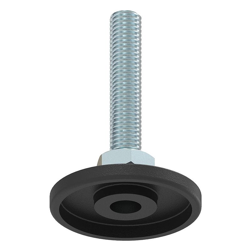 Levelling foot with adjusting screw with hexagon socket