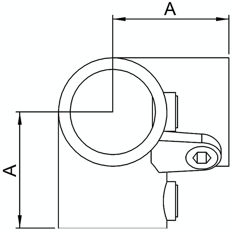 Eckstück, für Rohr Ø 26,9mm