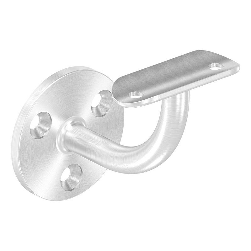 Handrail bracket with handrail connection plate 42.4mm, (round plate and bracket welded), AISI304