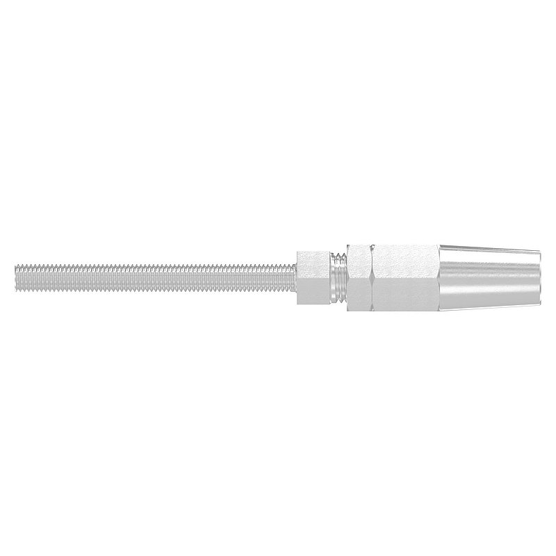 threaded terminal for self-assembly for cable Ø 8mm and M10 thread, AISI316
