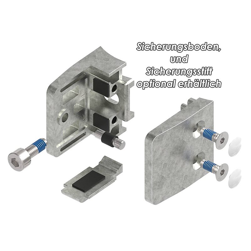 Glasklemme Mod. 34, Anschluss: 76,1mm, Zink roh