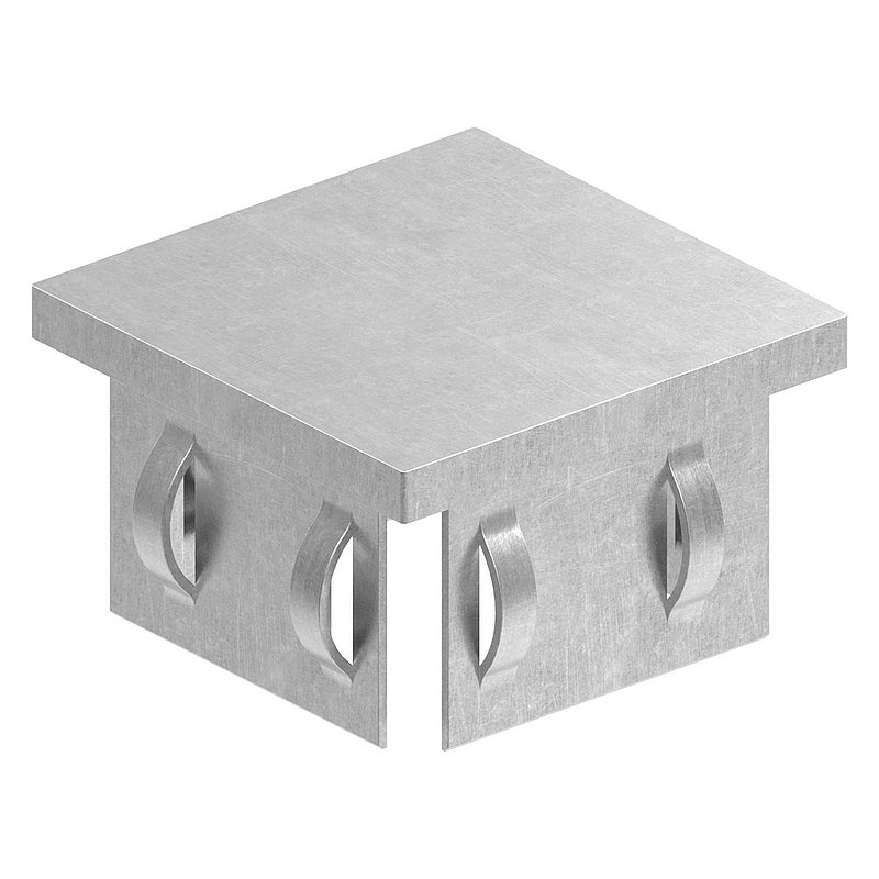 Stahleinschlagkappe, für Quadratrohr 50x50mm