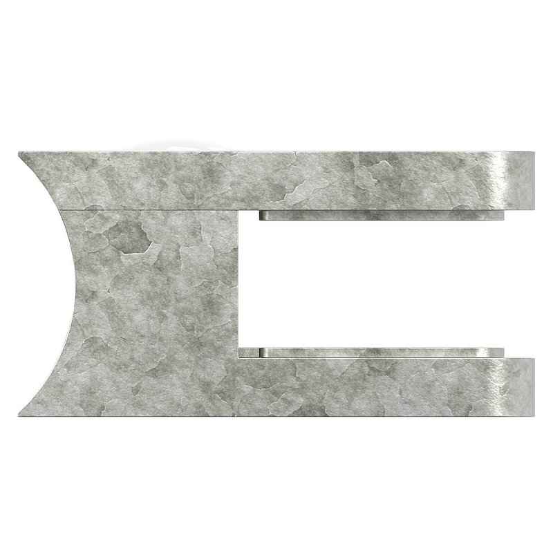 Glass clamp mod. 11, connection: 33.7mm, raw zinc