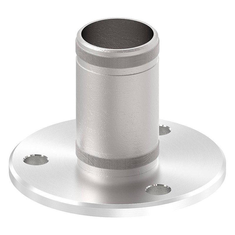 Ancrage mural et au sol avec striures, pour tube 42,4x2,0mm, V2A