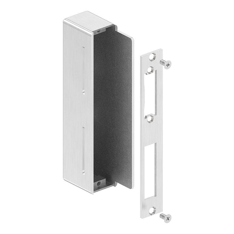 Gâche de serrure rectangulaire, acier inoxydable, avec entraxe 72mm, 30mm, V2A